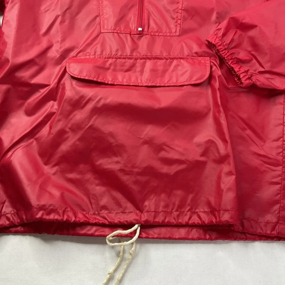 Vintage Izod Lacoste Jacket Men Sz S Red Windbreaker Pullover Anorak 80s 1/2 Zip